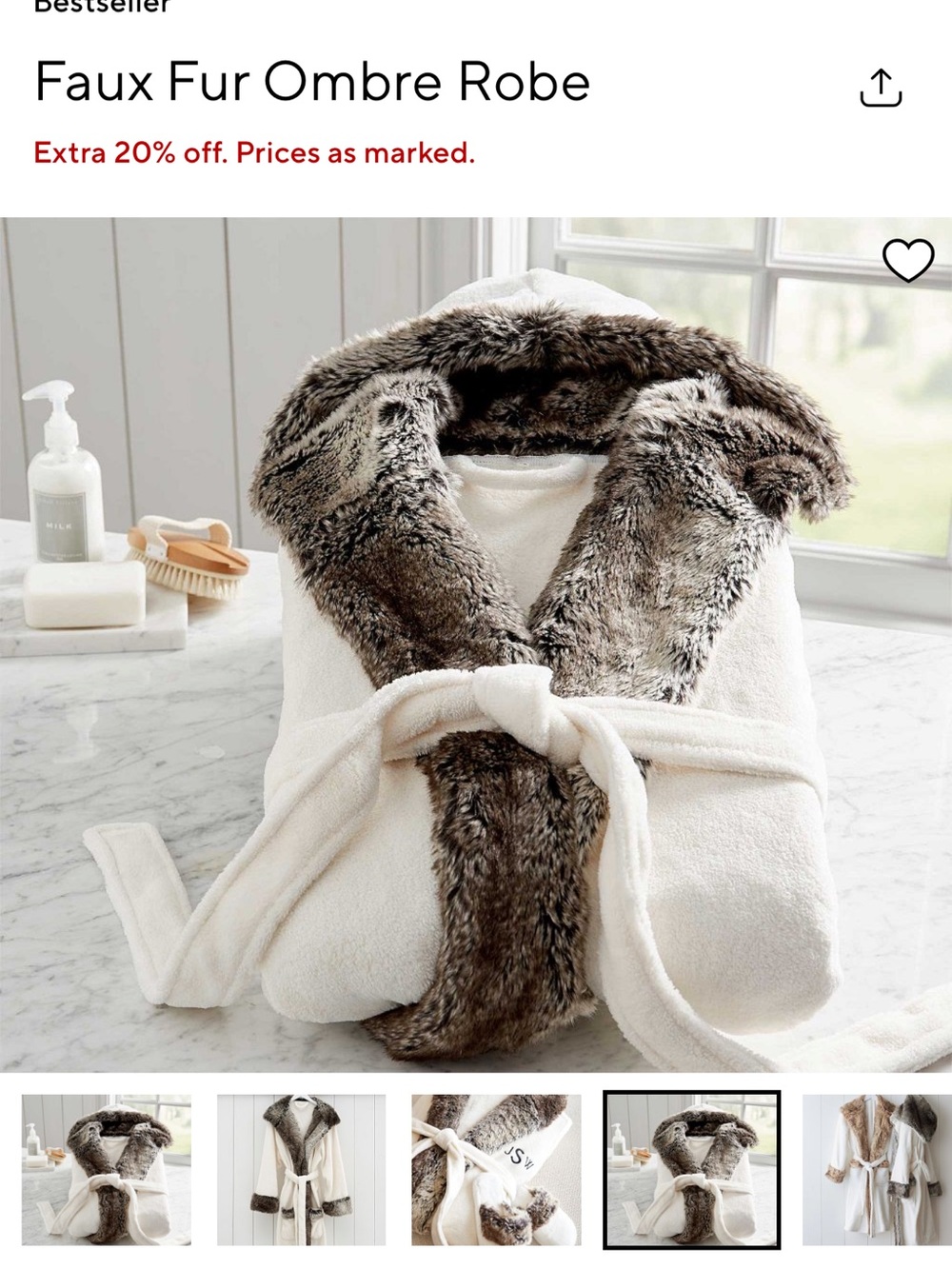 Pottery Barn Faux Fur Robe - Picture 6 of 8